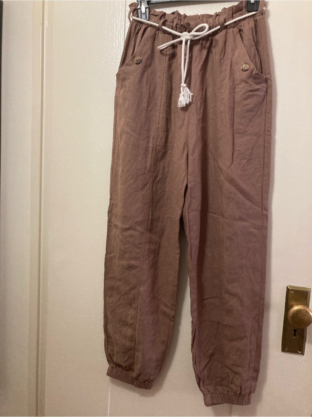 Khaki Jogger Style Pants and Zara Top Bundle, Size Small